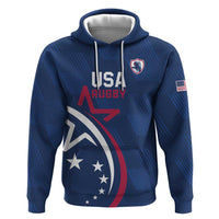 USA 2024 Rugby Zip Hoodie Soar Like an Eagle Blue Version - Wonder Print Shop
