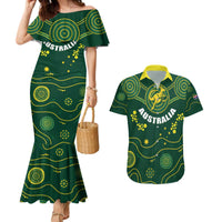 Australia 2024 Rugby Couples Matching Mermaid Dress and Hawaiian Shirt Go Wallabies - Wonder Print Shop