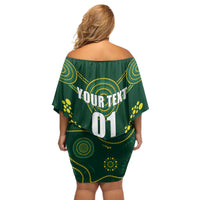 Australia 2024 Rugby Off Shoulder Short Dress Go Wallabies - Wonder Print Shop