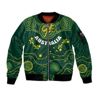 Australia 2024 Rugby Sleeve Zip Bomber Jacket Go Wallabies - Wonder Print Shop