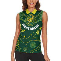Australia 2024 Rugby Women Sleeveless Polo Shirt Go Wallabies - Wonder Print Shop