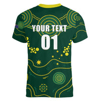 Australia 2024 Rugby Women V-Neck T-Shirt Go Wallabies - Wonder Print Shop