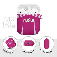 Mexico 2026 Football Pink AirPods Case Golden Eagle Victory