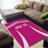 Mexico 2026 Football Pink Area Rug Golden Eagle Victory