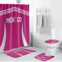 Mexico 2026 Football Pink Bathroom Set Golden Eagle Victory