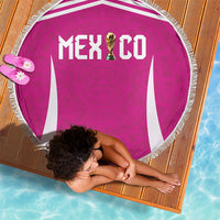 Mexico 2026 Football Pink Beach Blanket Golden Eagle Victory