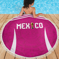 Mexico 2026 Football Pink Beach Blanket Golden Eagle Victory