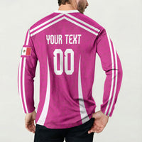 Custom Mexico 2026 Football Pink Button Sweatshirt Golden Eagle Victory