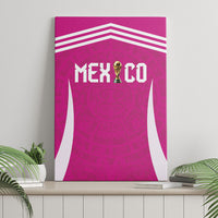 Mexico 2026 Football Pink Canvas Wall Art Golden Eagle Victory