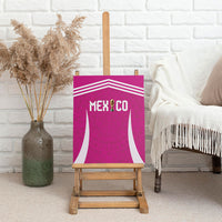 Mexico 2026 Football Pink Canvas Wall Art Golden Eagle Victory