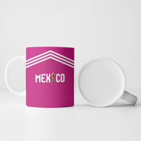 Custom Mexico 2026 Football Pink Ceramic Mug Golden Eagle Victory