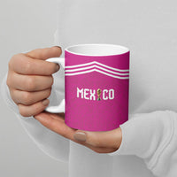 Custom Mexico 2026 Football Pink Ceramic Mug Golden Eagle Victory