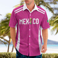 Custom Mexico 2026 Football Pink Hawaiian Shirt Golden Eagle Victory