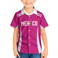 Custom Mexico 2026 Football Pink Kid Hawaiian Shirt Golden Eagle Victory