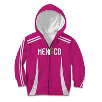 Custom Mexico 2026 Football Pink Kid Hoodie Golden Eagle Victory