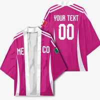 Custom Mexico 2026 Football Pink Kimono Golden Eagle Victory