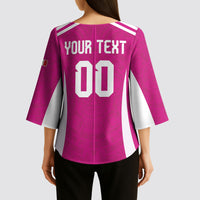 Custom Mexico 2026 Football Pink Kimono Sleeve Blouse Golden Eagle Victory
