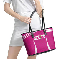 Mexico 2026 Football Pink Leather Tote Bag Golden Eagle Victory
