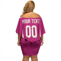 Custom Mexico 2026 Football Pink Off Shoulder Short Dress Golden Eagle Victory