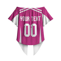 Custom Mexico 2026 Football Pink Off Shoulder Wrap Waist Top Golden Eagle Victory