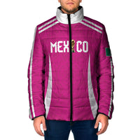 Custom Mexico 2026 Football Pink Padded Jacket Golden Eagle Victory