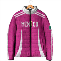 Custom Mexico 2026 Football Pink Padded Jacket Golden Eagle Victory