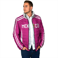 Custom Mexico 2026 Football Pink Padded Jacket Golden Eagle Victory