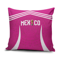 Mexico 2026 Football Pink Pillow Cover Golden Eagle Victory