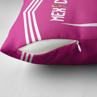 Mexico 2026 Football Pink Pillow Cover Golden Eagle Victory