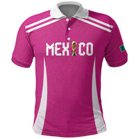 Custom Mexico 2026 Football Pink Polo Shirt Golden Eagle Victory
