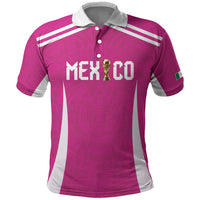 Custom Mexico 2026 Football Pink Polo Shirt Golden Eagle Victory