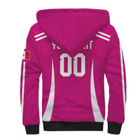 Custom Mexico 2026 Football Pink Sherpa Hoodie Golden Eagle Victory