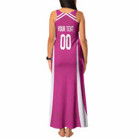 Custom Mexico 2026 Football Pink Tank Maxi Dress Golden Eagle Victory