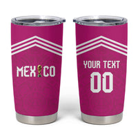 Custom Mexico 2026 Football Pink Tumbler Cup Golden Eagle Victory