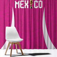 Mexico 2026 Football Pink Window Curtain Golden Eagle Victory