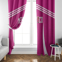 Mexico 2026 Football Pink Window Curtain Golden Eagle Victory