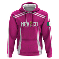 Custom Mexico 2026 Football Pink Zip Hoodie Golden Eagle Victory