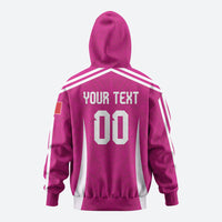 Custom Mexico 2026 Football Pink Zip Hoodie Golden Eagle Victory