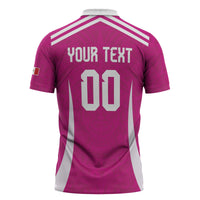 Custom Mexico 2026 Football Pink Zipper Polo Shirt Golden Eagle Victory
