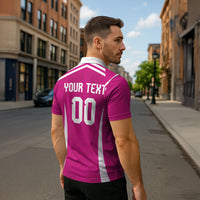 Custom Mexico 2026 Football Pink Zipper Polo Shirt Golden Eagle Victory