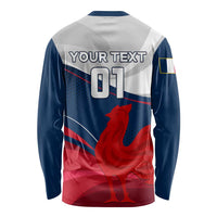 Custom France Rugby Long Sleeve Shirt XV de France 2023 World Cup LT01