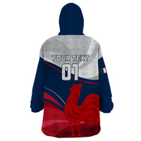 Custom France Rugby Wearable Blanket Hoodie XV de France 2023 World Cup - Wonder Print Shop