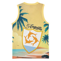 Anguilla AI Tropical Flowers Basketball Jersey - Wonder Print Shop
