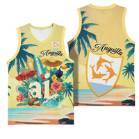 Anguilla AI Tropical Flowers Basketball Jersey - Wonder Print Shop