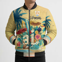 Anguilla AI Tropical Flowers Bomber Puffer Jacket - Wonder Print Shop