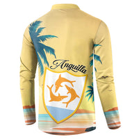 Anguilla AI Tropical Flowers Button Sweatshirt - Wonder Print Shop