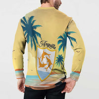 Anguilla AI Tropical Flowers Button Sweatshirt - Wonder Print Shop