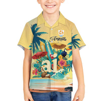 Anguilla AI Tropical Flowers Kid Hawaiian Shirt - Wonder Print Shop