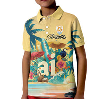 Anguilla AI Tropical Flowers Kid Polo Shirt - Wonder Print Shop