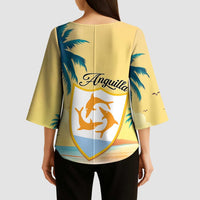 Anguilla AI Tropical Flowers Kimono Sleeve Blouse - Wonder Print Shop